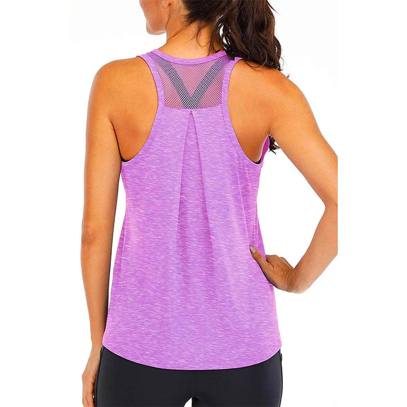 Yoga Shirt Female New Style T-Shirt Loose Fitness Tops Vest Women Sleeveless Sport Tee Quick-Drying Gym Running Workout Blouse