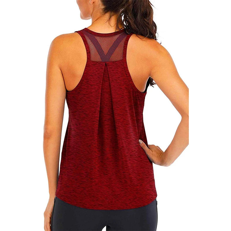Yoga Shirt Female New Style T-Shirt Loose Fitness Tops Vest Women Sleeveless Sport Tee Quick-Drying Gym Running Workout Blouse