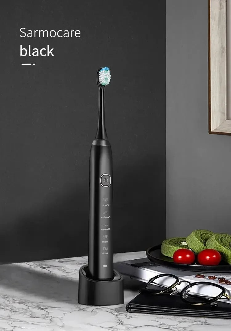Electric Toothbrush Comes Brush Heads A Rechargeable Portable Electric Whitening Toothbrush with Holder and Travel Case