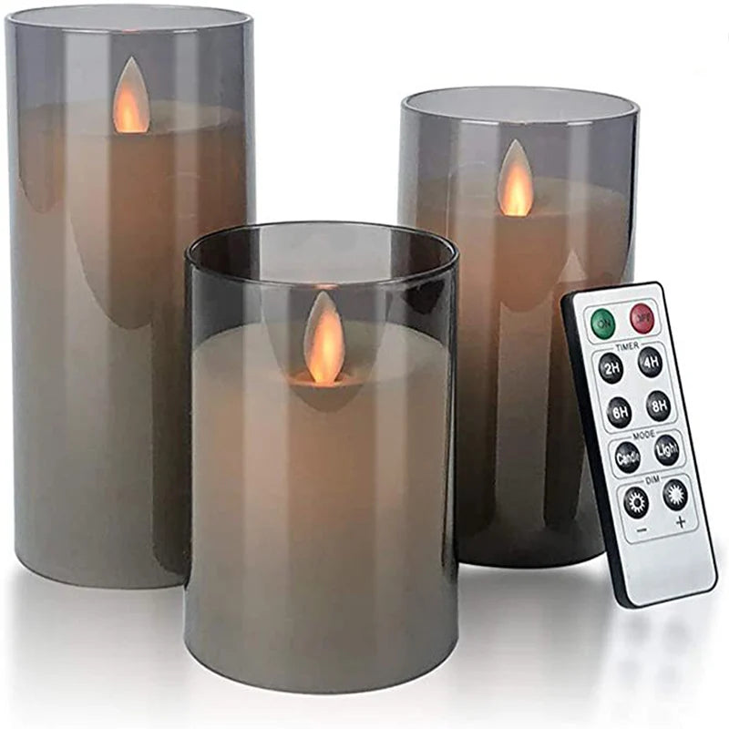 Flameless Candles 3D Wick Electric LED Candle Battery Operated with Remote Control for Party Hotel Wedding Birthday Decoration