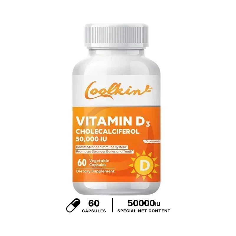 Vitamin D3 50000IU - Promotes Healthy Muscle Health, Strong Bones and Nervous System Health, Immune Support