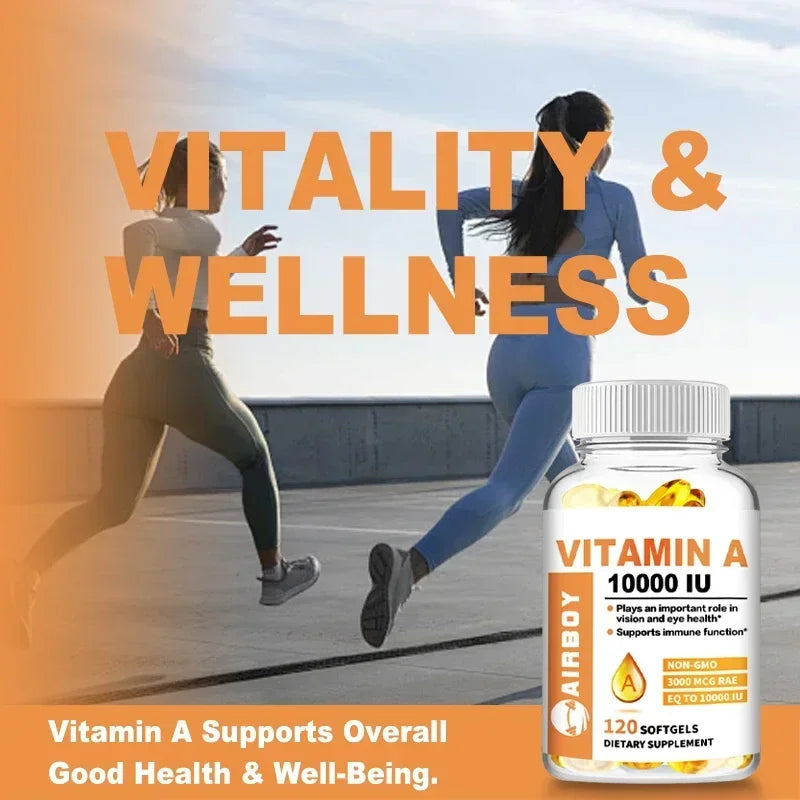 Vitamin A 10000IU - Supports Healthy Vision and Immune System, Skin Health - Non-GMO, Gluten FreeSupplements