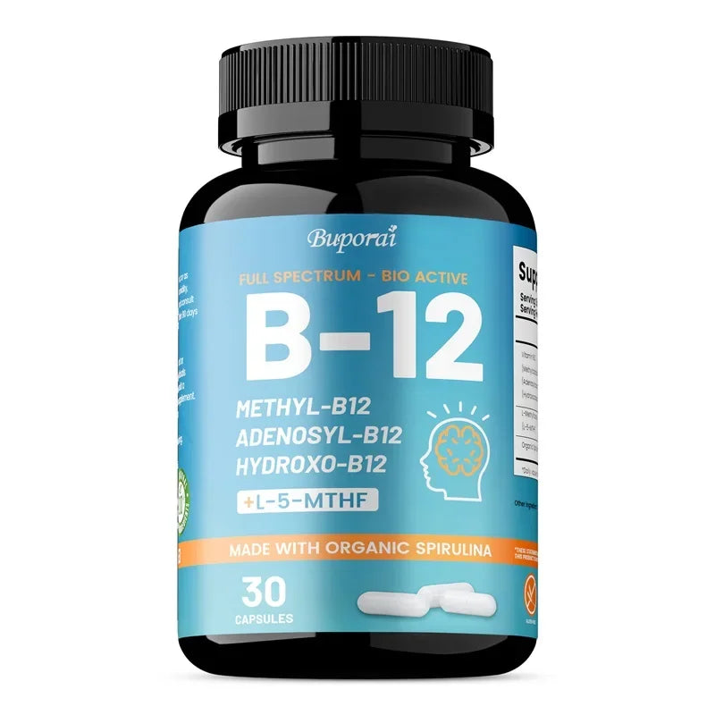 Vitamin B12 - Supports Energy Metabolism, Nervous System, Cell Health, Heart, Immunity and Red Blood Cell Formation
