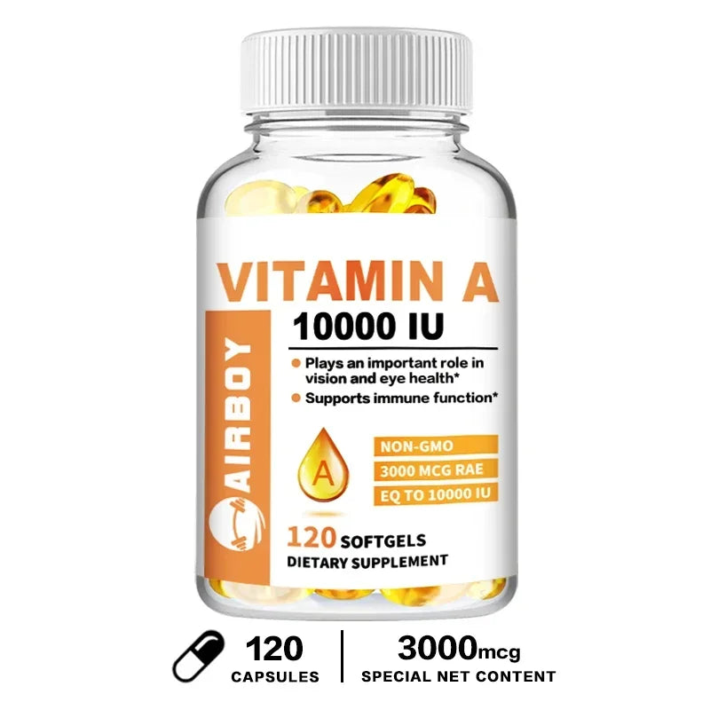Vitamin A 10000IU - Supports Healthy Vision and Immune System, Skin Health - Non-GMO, Gluten FreeSupplements