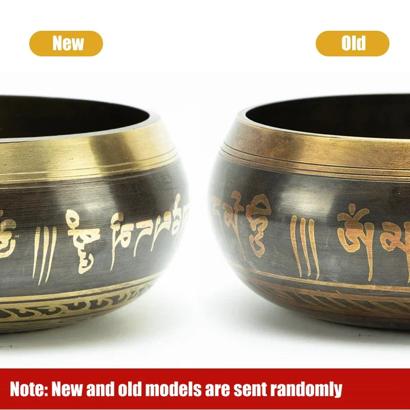 Nepal Tibetan Singing Bowl,Sound Buddhism Nepalese Buddhist Tibet Copper Bowls for Yoga Meditation, Sound Bowl Music Therapy