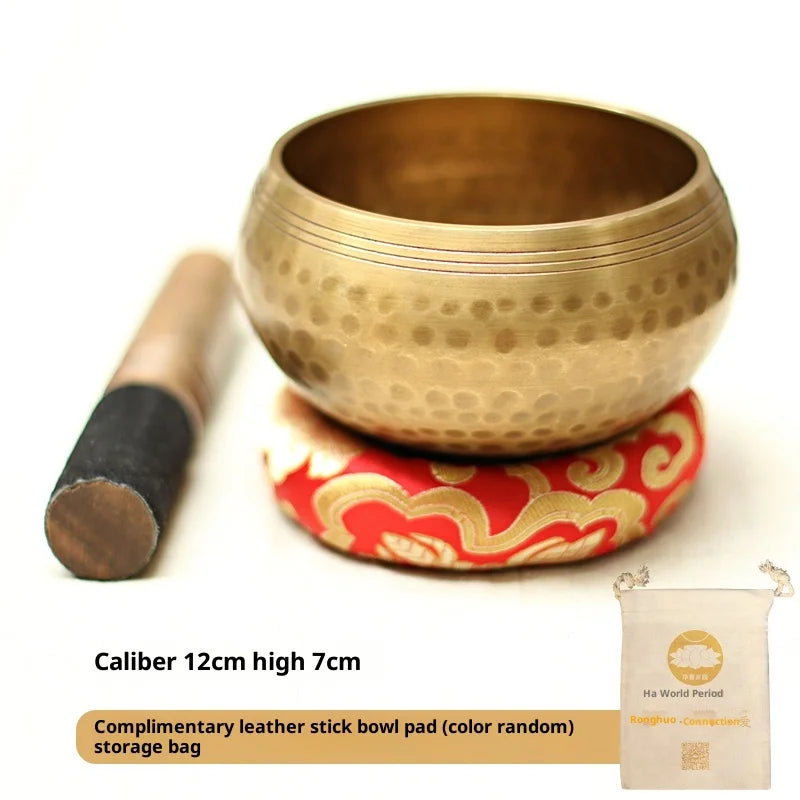 Singing Bowl Nepalese Handmade Brahma Wood Fruit Buddha Sound Bowl Yoga Meditation Sanskrit Sound Bowl Healing Bowl Copper