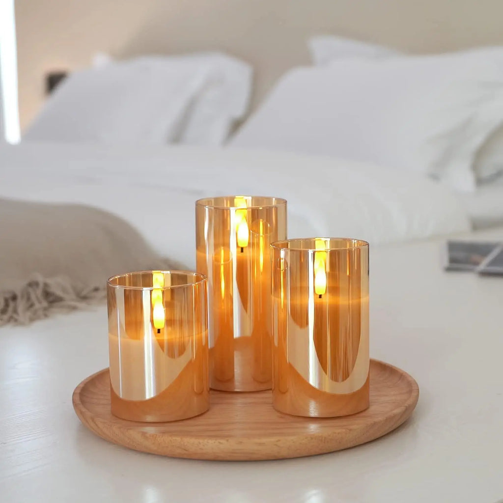 Flameless Candles 3D Wick Electric LED Candle Battery Operated with Remote Control for Party Hotel Wedding Birthday Decoration