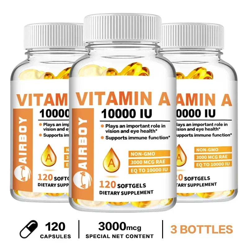Vitamin A 10000IU - Supports Healthy Vision and Immune System, Skin Health - Non-GMO, Gluten FreeSupplements