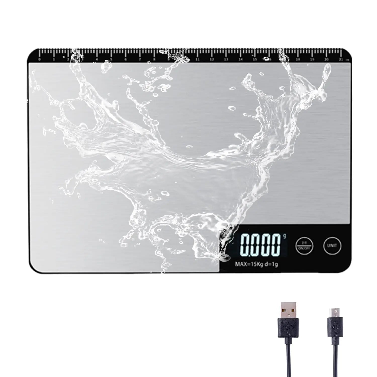 Food Scale 33lb/15Kg Digital Kitchen Scale for Food Ounces and Grams Cooking Baking 1g/0.1oz