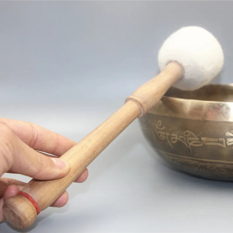 Wool Felt Singing Bowl Sticks Nepalese Handmade Sound Bowl Hammer Professional Percussion Sound Therapy Bowls Accessories