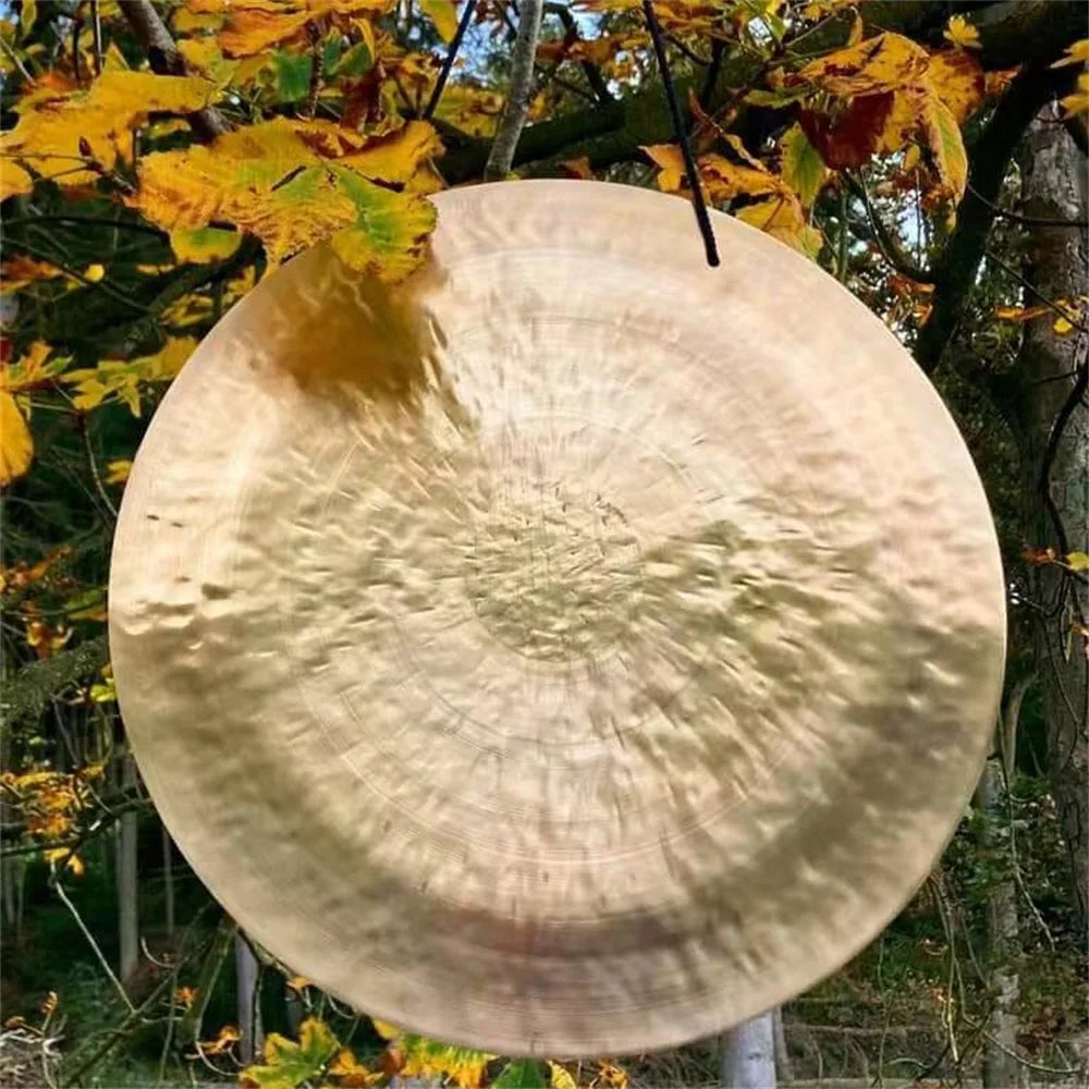 Sound Healing Gongs : 15CM-55CM Chinese Wind Gong with Beater Hand-Held Gong Percussion Instrument for Yoga and Meditation