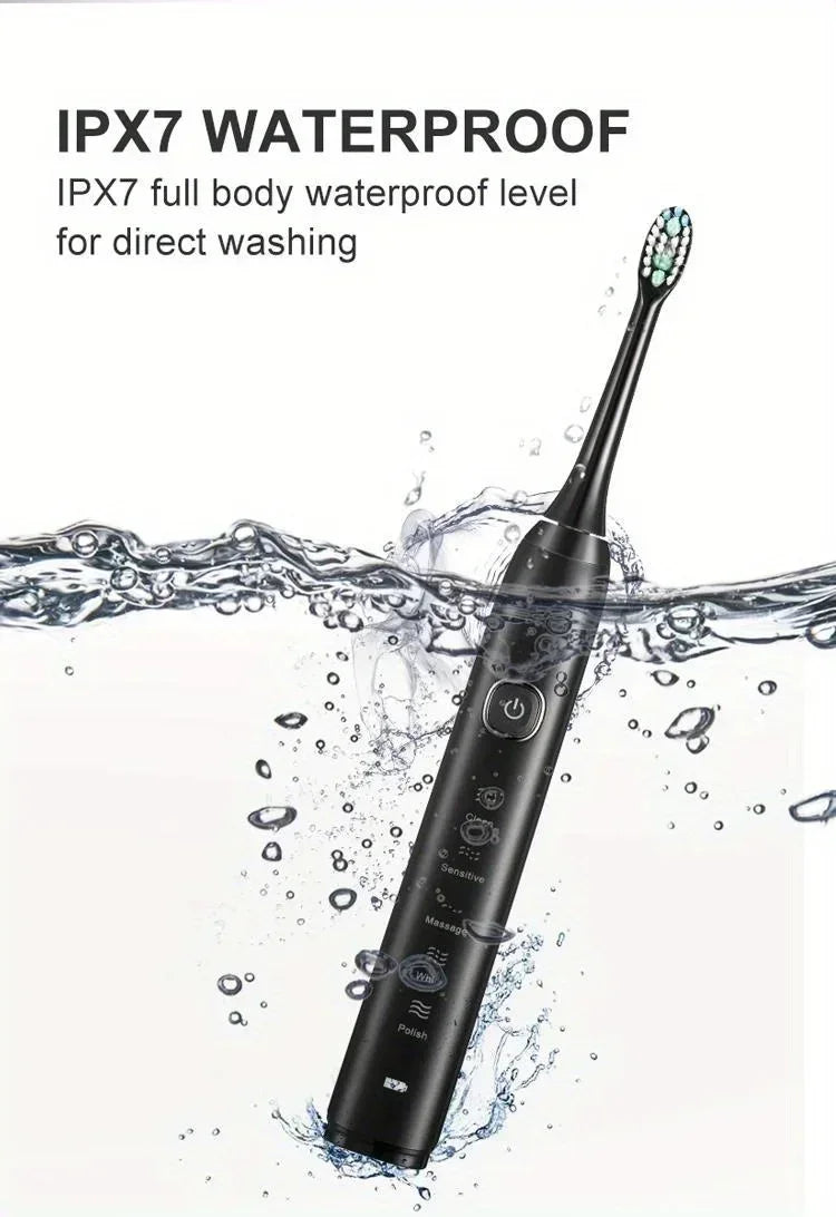 Electric Toothbrush Comes Brush Heads A Rechargeable Portable Electric Whitening Toothbrush with Holder and Travel Case