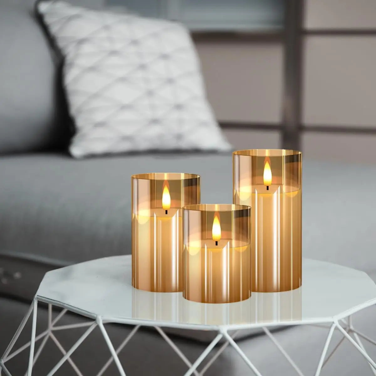 Flameless Candles 3D Wick Electric LED Candle Battery Operated with Remote Control for Party Hotel Wedding Birthday Decoration