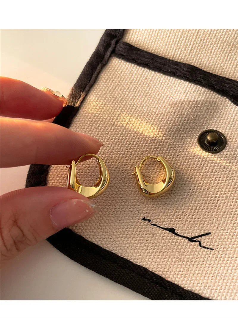 925 Sterling Silver Earrings for Women Ear Hoop Versatile Sweet Girl Fashion Jewery New Year Gifts Accessories