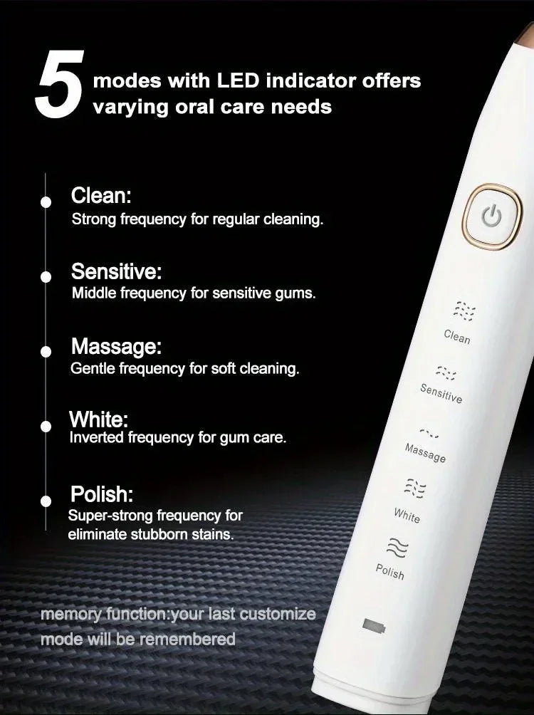 Electric Toothbrush Comes Brush Heads A Rechargeable Portable Electric Whitening Toothbrush with Holder and Travel Case