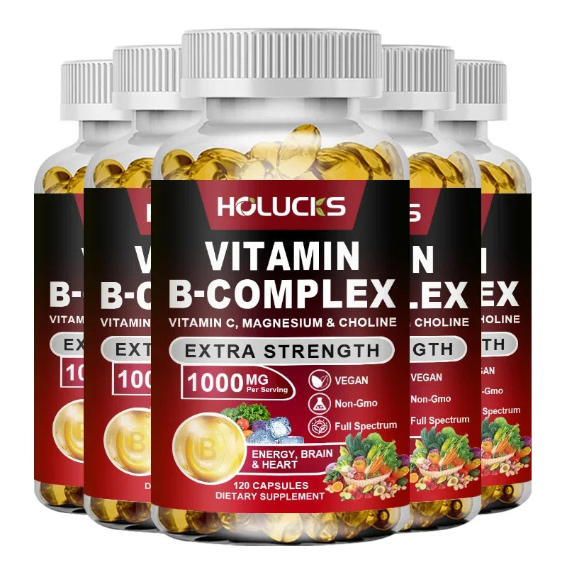 Vitamin B Complex Supplement - (B1, B2, B3, B5, B6, B7, B8, B9, B12 Folic Acid&Biotin) with Vitamin C, Inositol - Energy Healthy