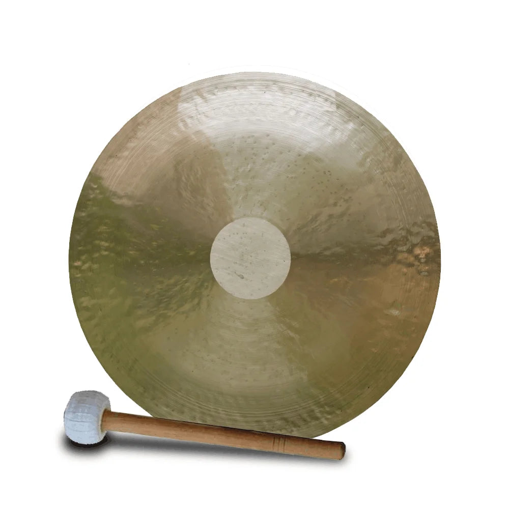 Sound Healing Gongs : 15CM-55CM Chinese Wind Gong with Beater Hand-Held Gong Percussion Instrument for Yoga and Meditation