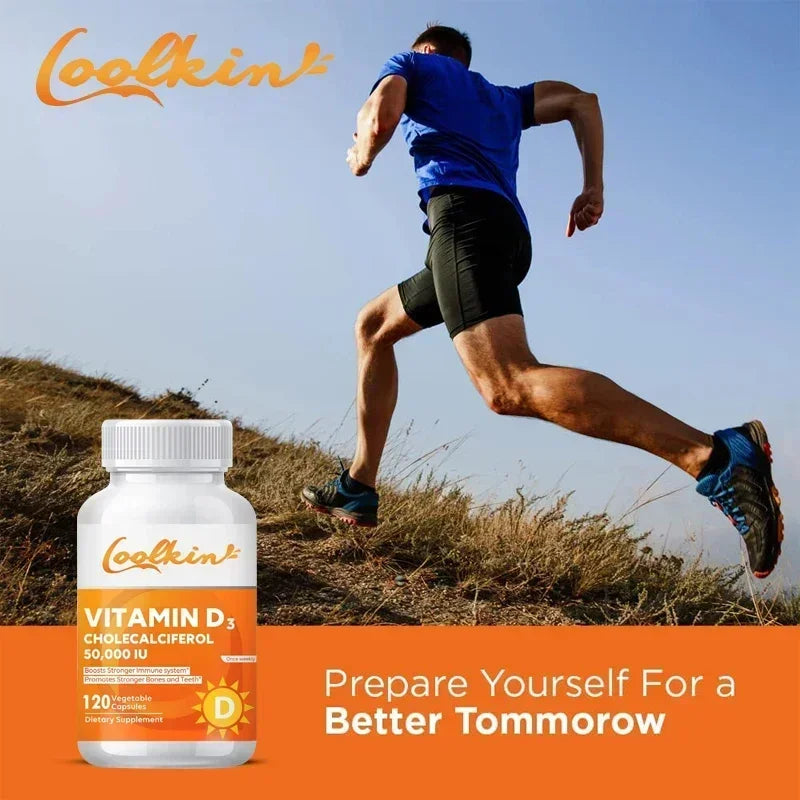 Vitamin D3 50000IU - Promotes Healthy Muscle Health, Strong Bones and Nervous System Health, Immune Support