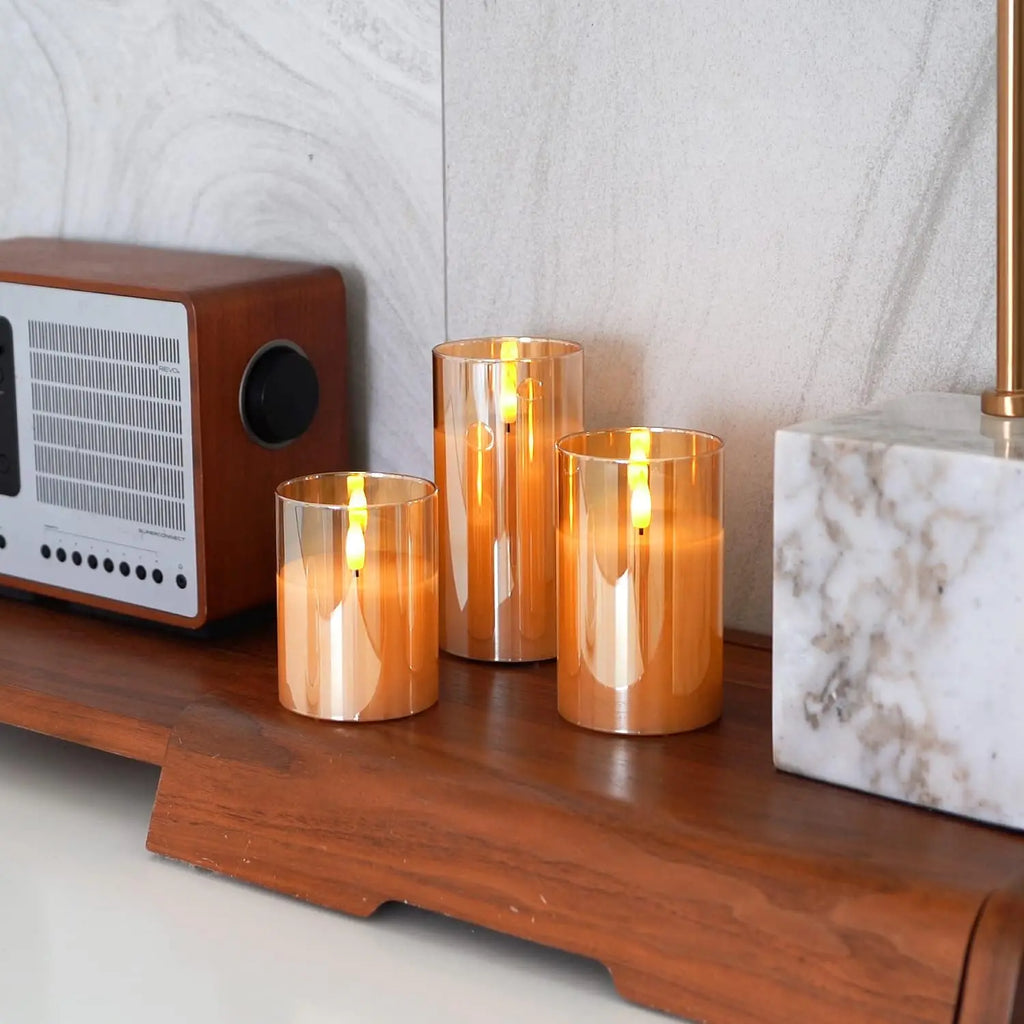 Flameless Candles 3D Wick Electric LED Candle Battery Operated with Remote Control for Party Hotel Wedding Birthday Decoration