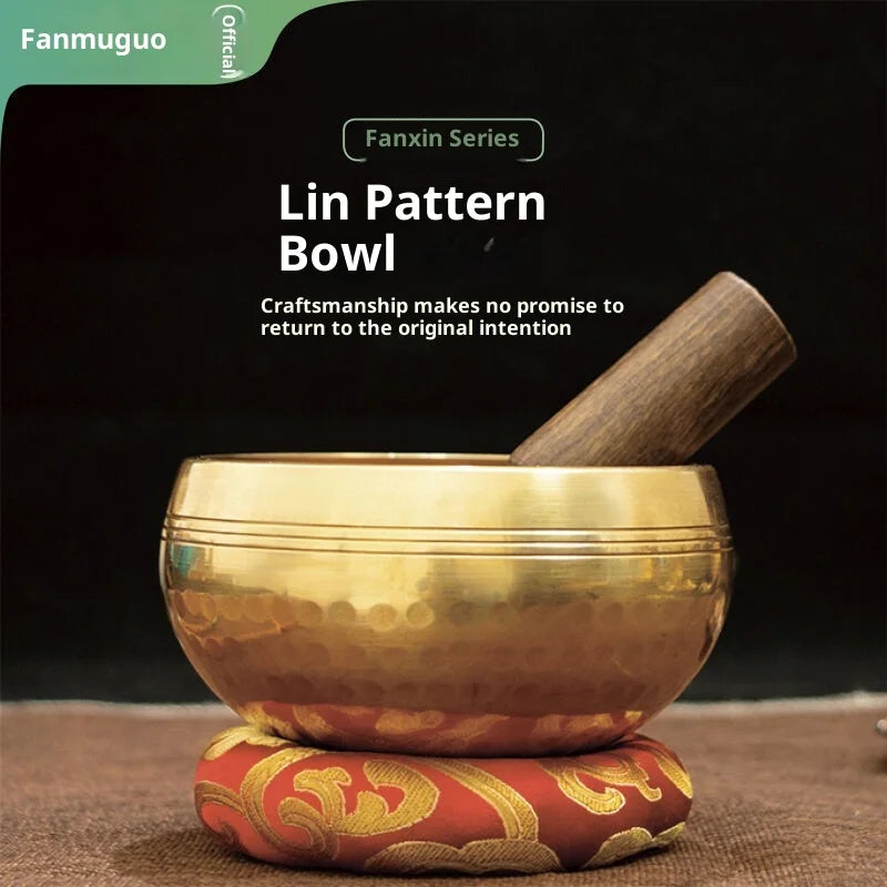 Singing Bowl Nepalese Handmade Brahma Wood Fruit Buddha Sound Bowl Yoga Meditation Sanskrit Sound Bowl Healing Bowl Copper