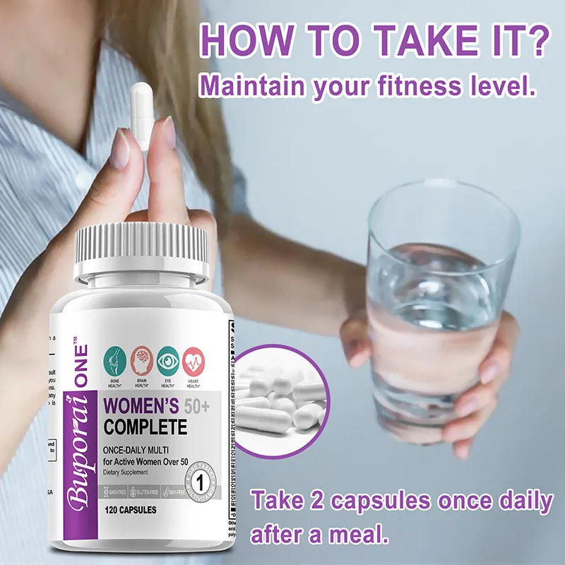 Women’s 50+ Complete Multivitamin - Supports Brain, Heart, Digestive and Immune System Health and Boosts Metabolism