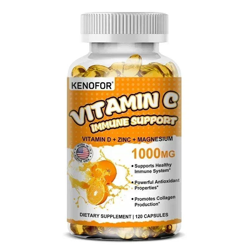 Vitamin C Supplement for Immune Support & Antioxidant Protection, Vegan Friendly, Non-GMO, Gluten Free, 30/60/120 Capsuels