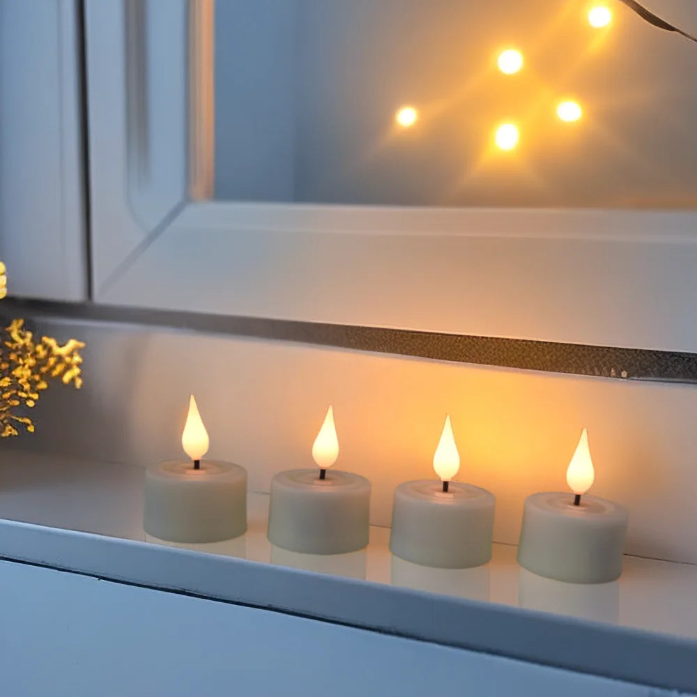 Flameless Flickering LED Candles Light Flameless Candles Rechargeable Candles for Wedding Decor Birthday Party Supplies Warm