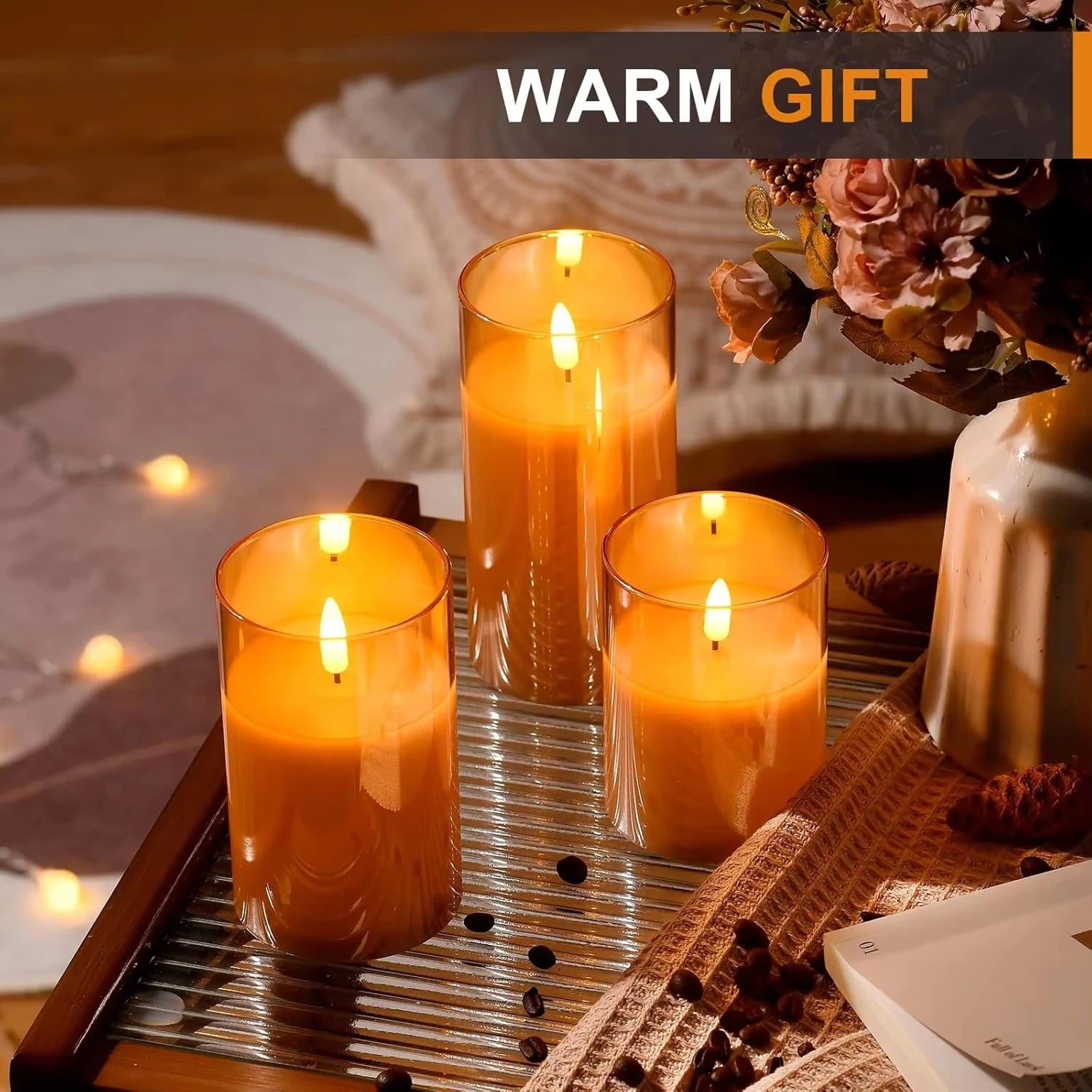 Flameless Candles 3D Wick Electric LED Candle Battery Operated with Remote Control for Party Hotel Wedding Birthday Decoration