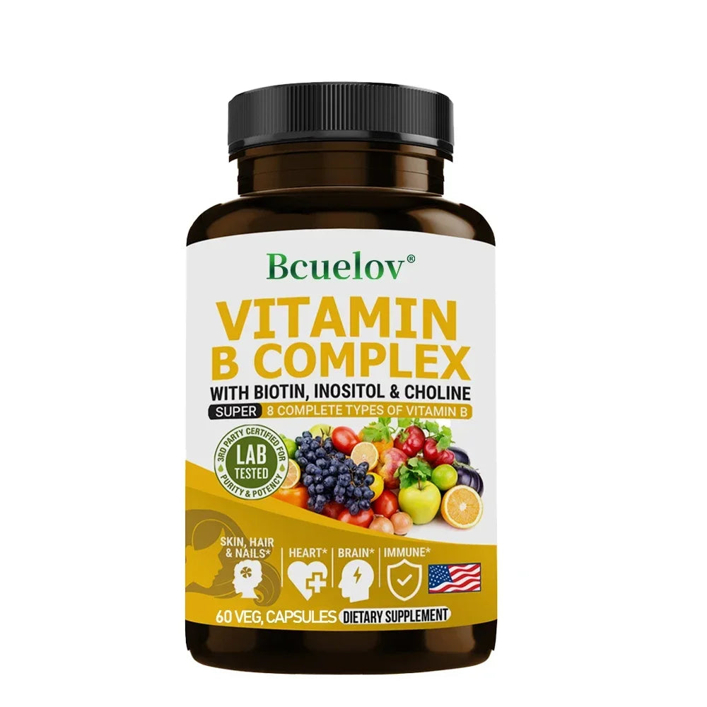 Vitamin B Complex - Boosts Immunity, Promotes Energy Metabolism, Supports Nervous System Health, Non-GMO, 120 Capsules