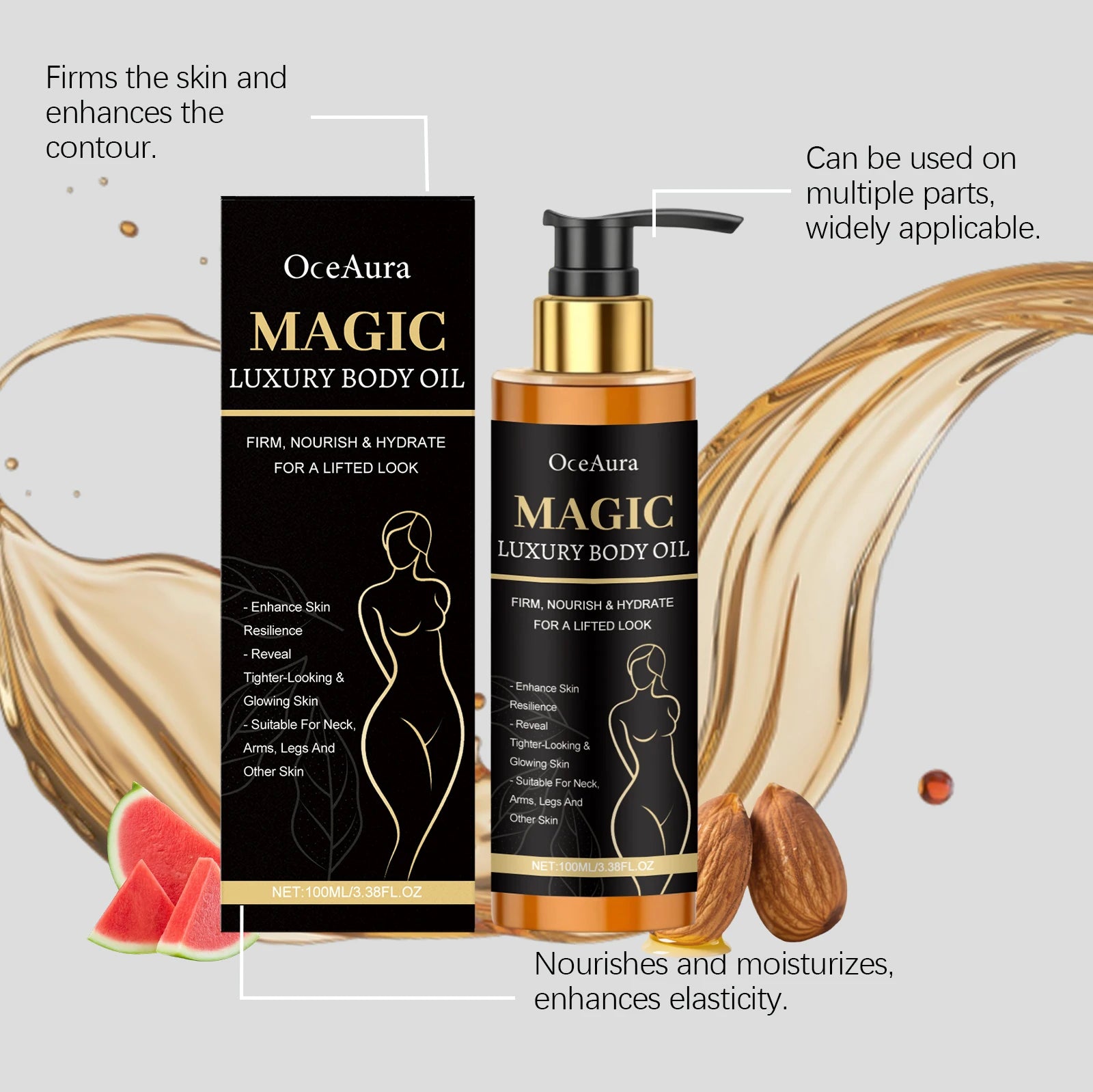 Body Oil Magic Luxury Improving Elasticity Keep Brightening Nourish Improve Sagging Smooth Moisturizing Massage Essential Oil