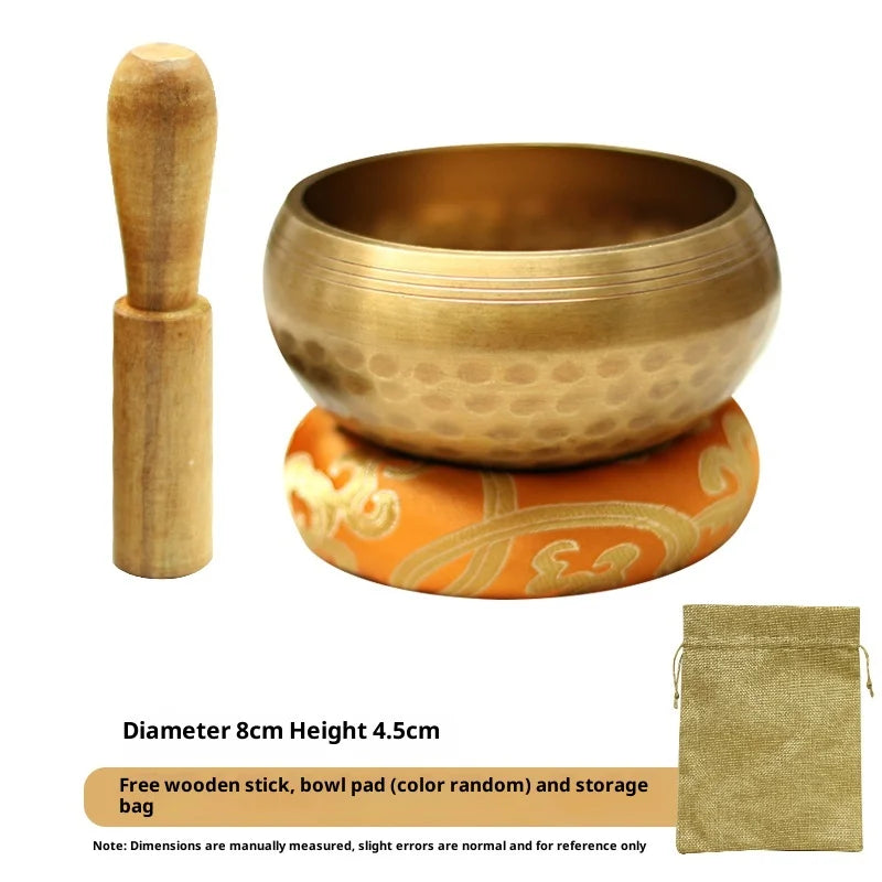 Singing Bowl Nepalese Handmade Brahma Wood Fruit Buddha Sound Bowl Yoga Meditation Sanskrit Sound Bowl Healing Bowl Copper