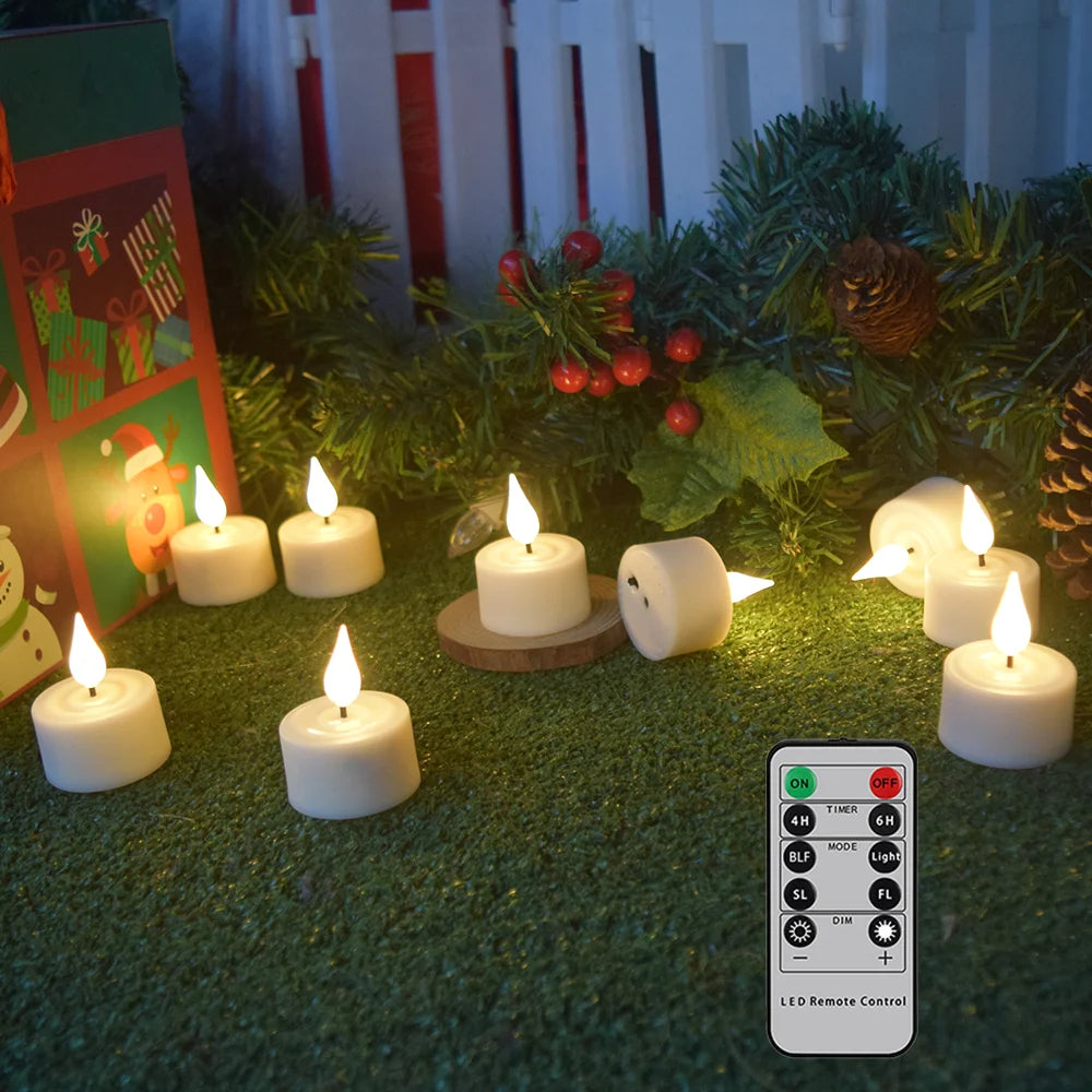 Flameless Flickering LED Candles Light Flameless Candles Rechargeable Candles for Wedding Decor Birthday Party Supplies Warm