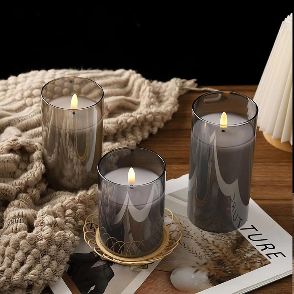 Flameless Candles 3D Wick Electric LED Candle Battery Operated with Remote Control for Party Hotel Wedding Birthday Decoration