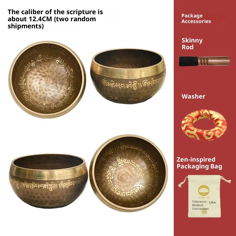 Singing Bowl Nepalese Handmade Brahma Wood Fruit Buddha Sound Bowl Yoga Meditation Sanskrit Sound Bowl Healing Bowl Copper