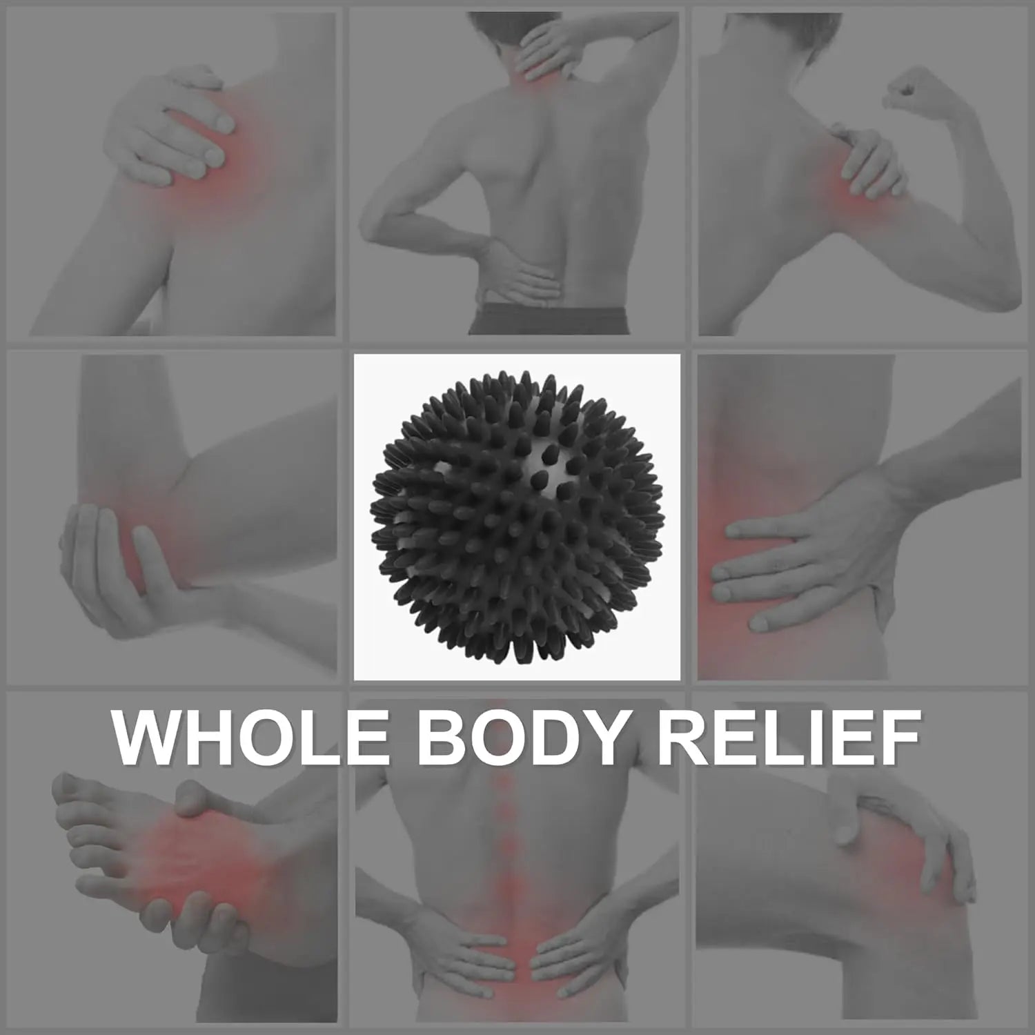 Massage Lacrosse Ball, Spiky Massage Ball, for Deep Tissue, Trigger Point and Myofascial Release, Muscle Knots, and Yoga Therapy