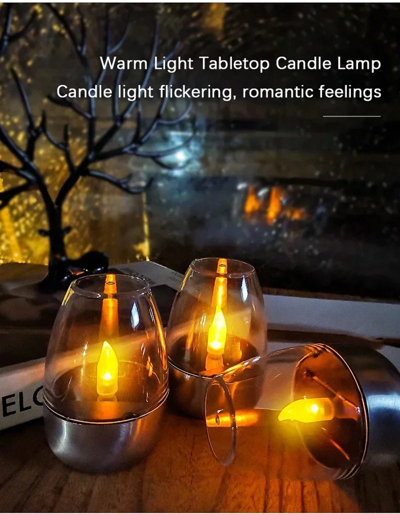 LED Solar Candles Light Flameless Rechargeable Night Light For Wedding Party Garden Decor Outdoor Waterproof Solar Candles Lamp