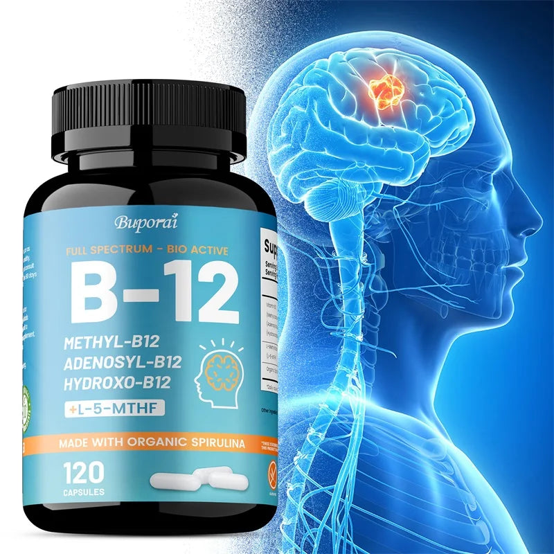Vitamin B12 - Supports Energy Metabolism, Nervous System, Cell Health, Heart, Immunity and Red Blood Cell Formation