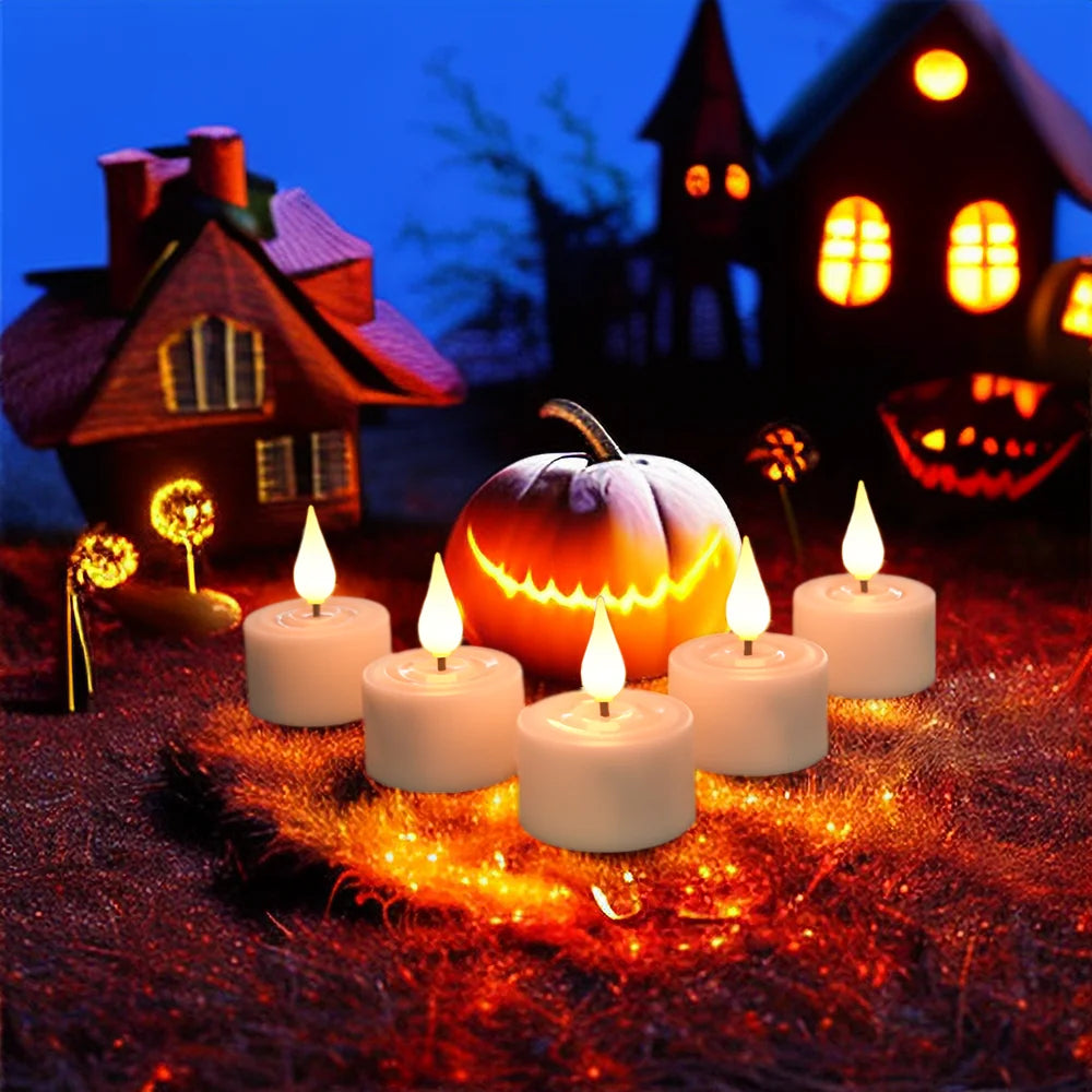 Flameless Flickering LED Candles Light Flameless Candles Rechargeable Candles for Wedding Decor Birthday Party Supplies Warm