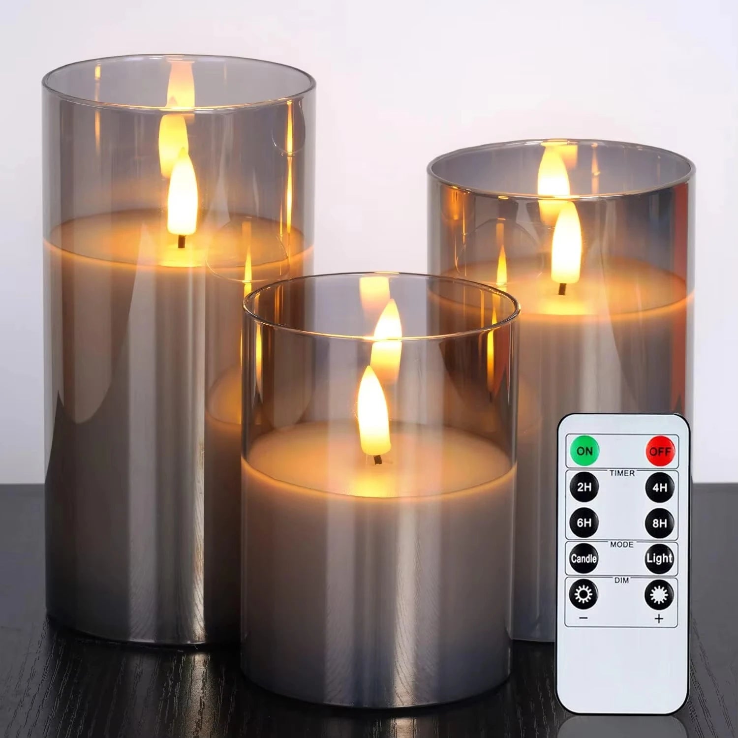 Flameless Candles 3D Wick Electric LED Candle Battery Operated with Remote Control for Party Hotel Wedding Birthday Decoration