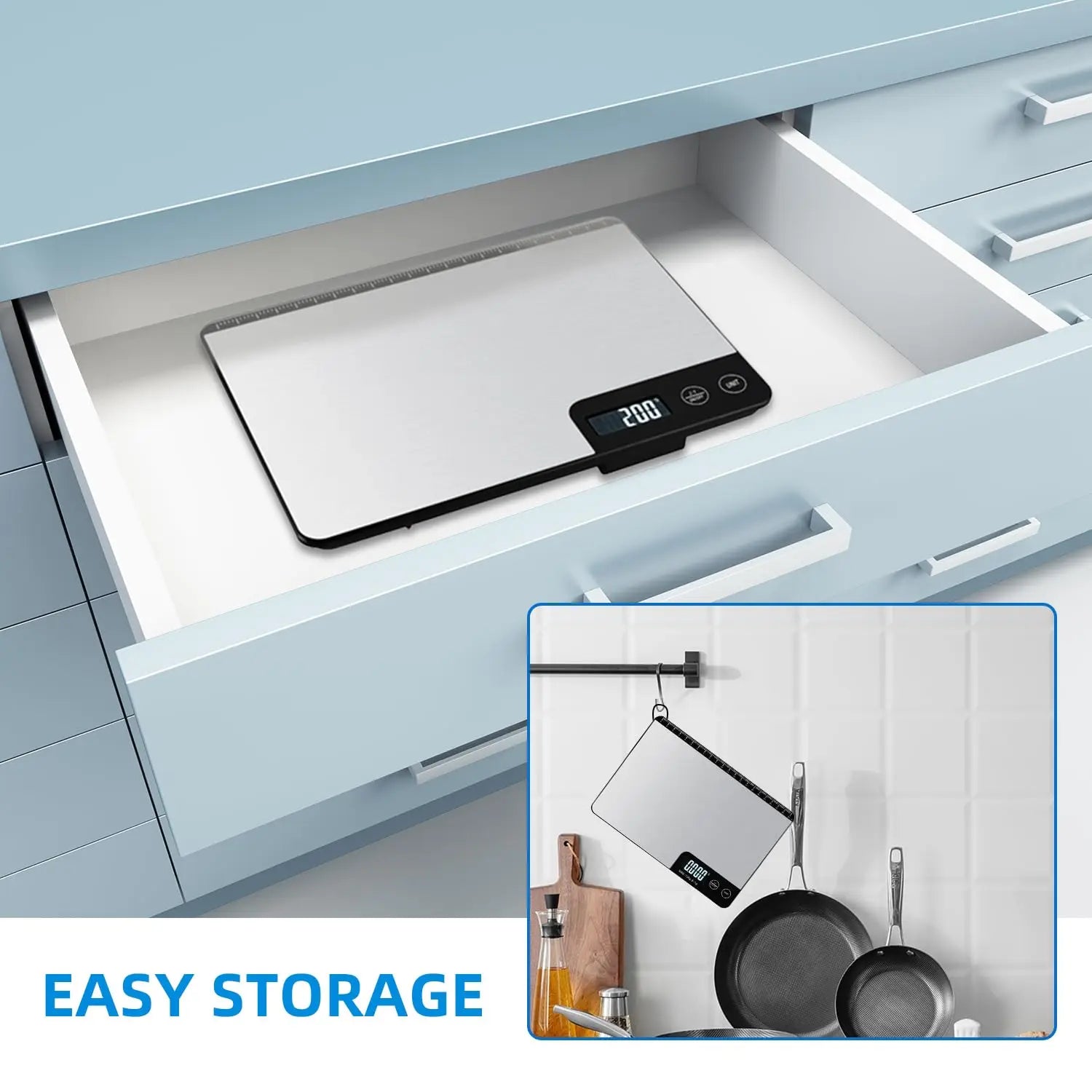 Food Scale 33lb/15Kg Digital Kitchen Scale for Food Ounces and Grams Cooking Baking 1g/0.1oz Precise Graduation USB Rechargeable