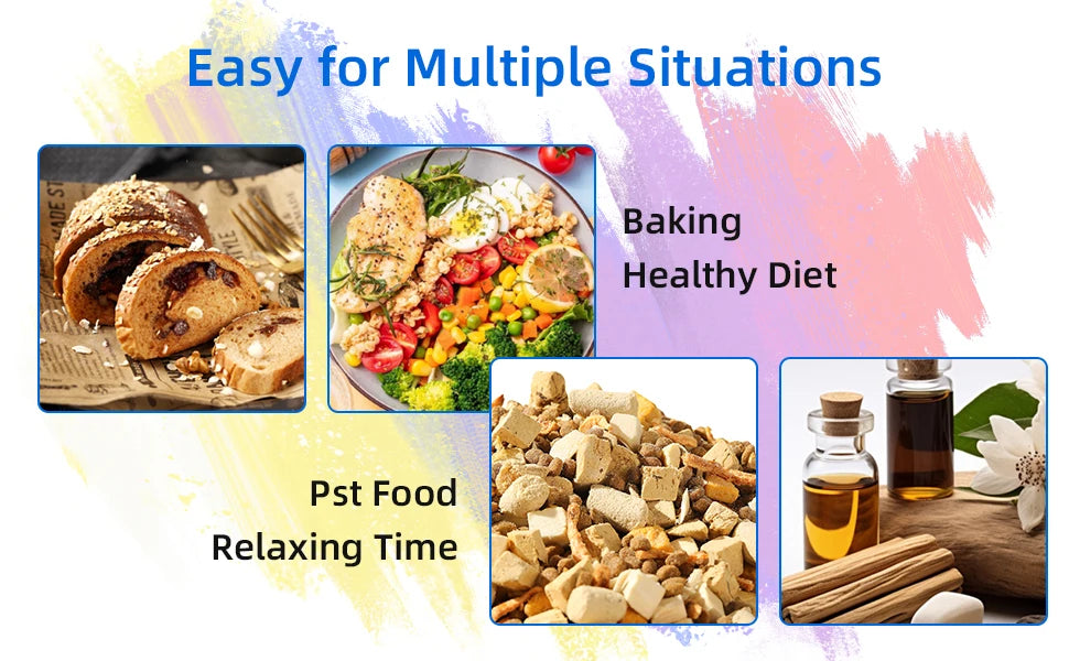 Food Scale 33lb/15Kg Digital Kitchen Scale for Food Ounces and Grams Cooking Baking 1g/0.1oz Precise Graduation USB Rechargeable