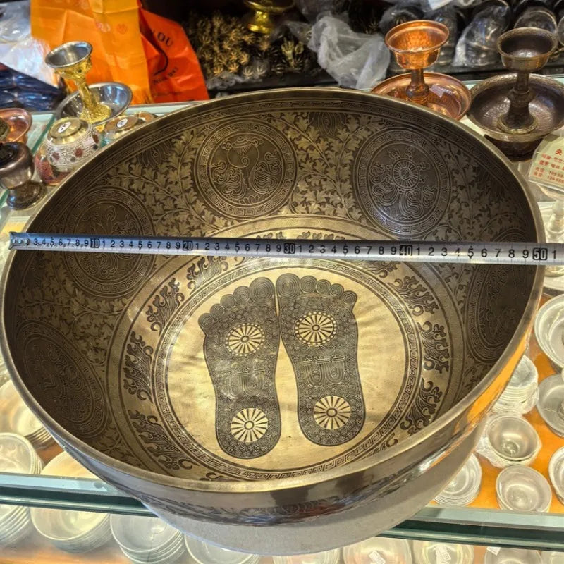 Nepalese Handcrafted Singing Bowls Large Buddha Sound Bowl Ornament Yoga Meditation Sound Therapy Copper Percussion Instruments