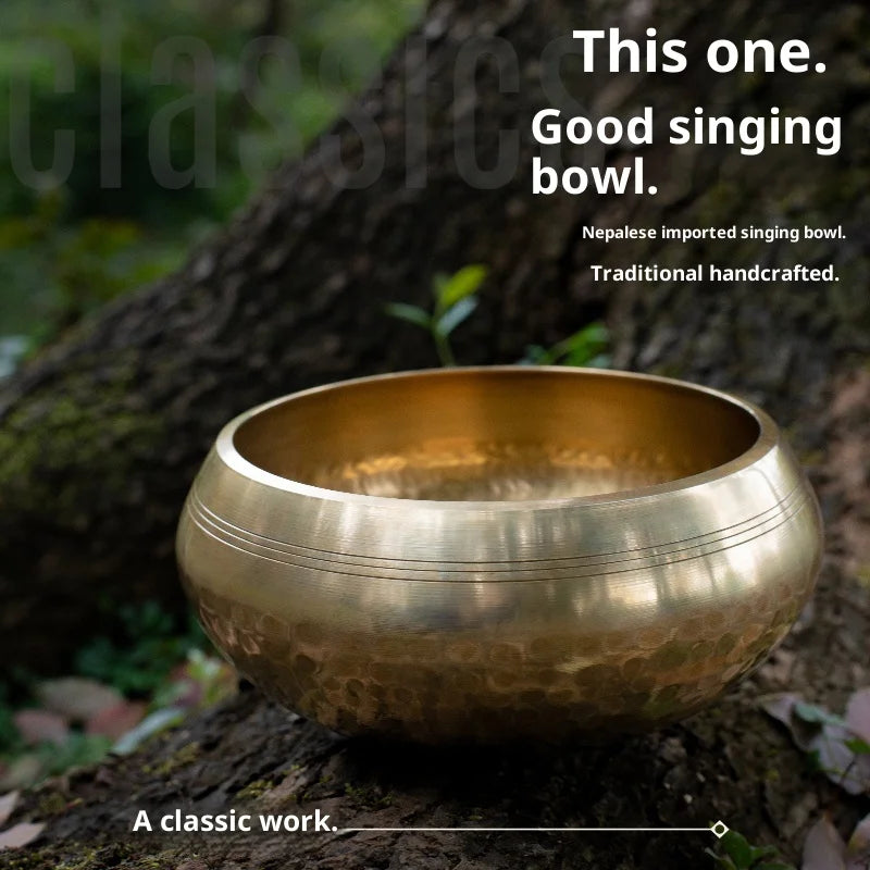 Singing Bowl Nepalese Handmade Brahma Wood Fruit Buddha Sound Bowl Yoga Meditation Sanskrit Sound Bowl Healing Bowl Copper