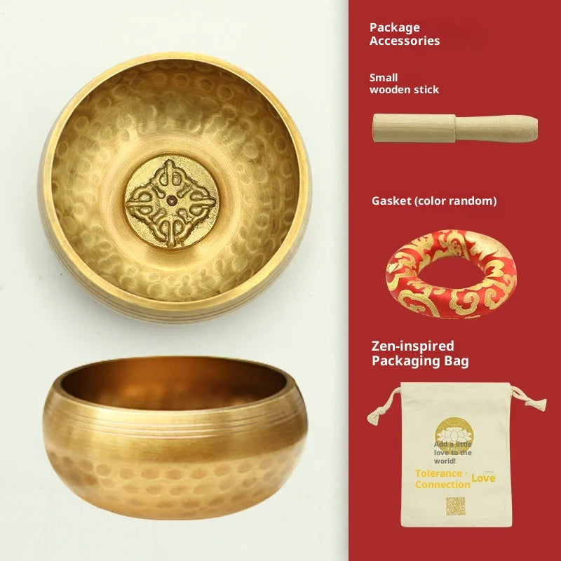 Singing Bowl Nepalese Handmade Brahma Wood Fruit Buddha Sound Bowl Yoga Meditation Sanskrit Sound Bowl Healing Bowl Copper