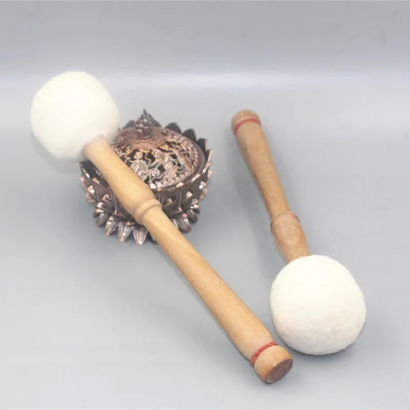 Wool Felt Singing Bowl Sticks Nepalese Handmade Sound Bowl Hammer Professional Percussion Sound Therapy Bowls Accessories