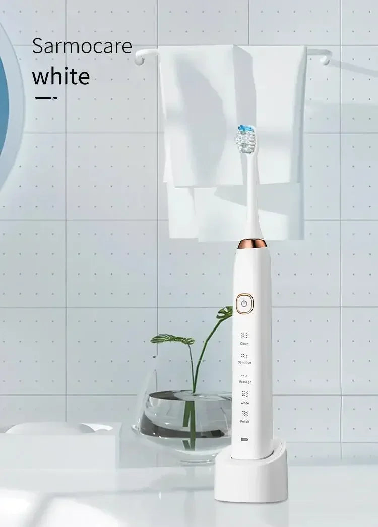 Electric Toothbrush Comes Brush Heads A Rechargeable Portable Electric Whitening Toothbrush with Holder and Travel Case