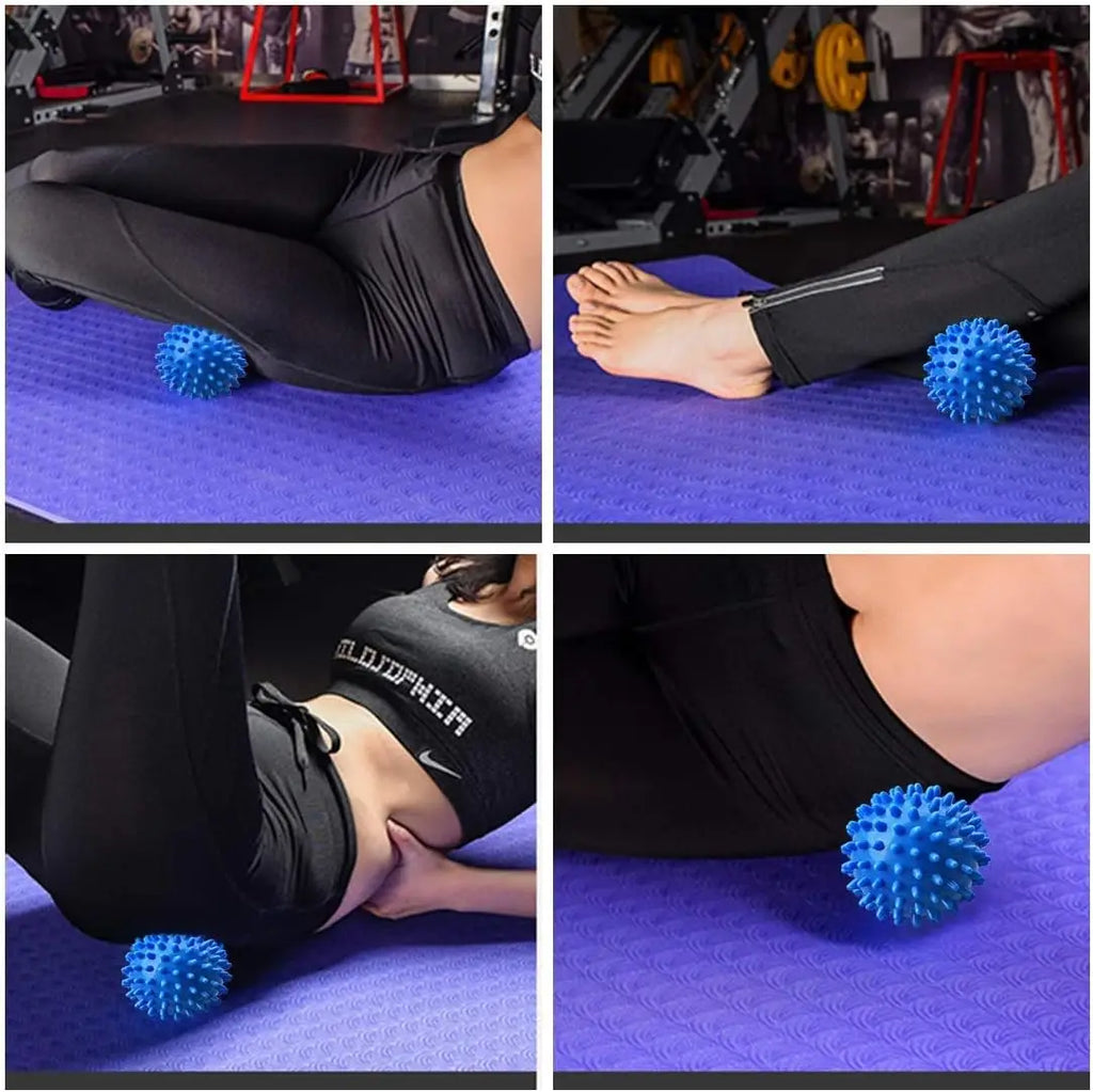 Massage Lacrosse Ball, Spiky Massage Ball, for Deep Tissue, Trigger Point and Myofascial Release, Muscle Knots, and Yoga Therapy