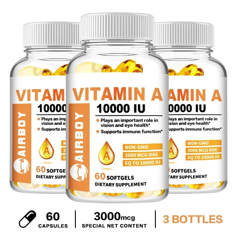 Vitamin A 10000IU - Supports Healthy Vision and Immune System, Skin Health - Non-GMO, Gluten FreeSupplements