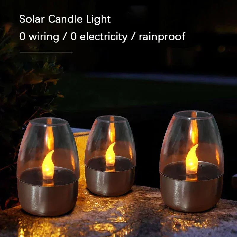 LED Solar Candles Light Flameless Rechargeable Night Light For Wedding Party Garden Decor Outdoor Waterproof Solar Candles Lamp