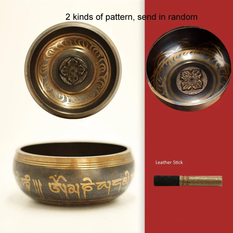 Nepal Tibetan Singing Bowl,Sound Buddhism Nepalese Buddhist Tibet Copper Bowls for Yoga Meditation, Sound Bowl Music Therapy